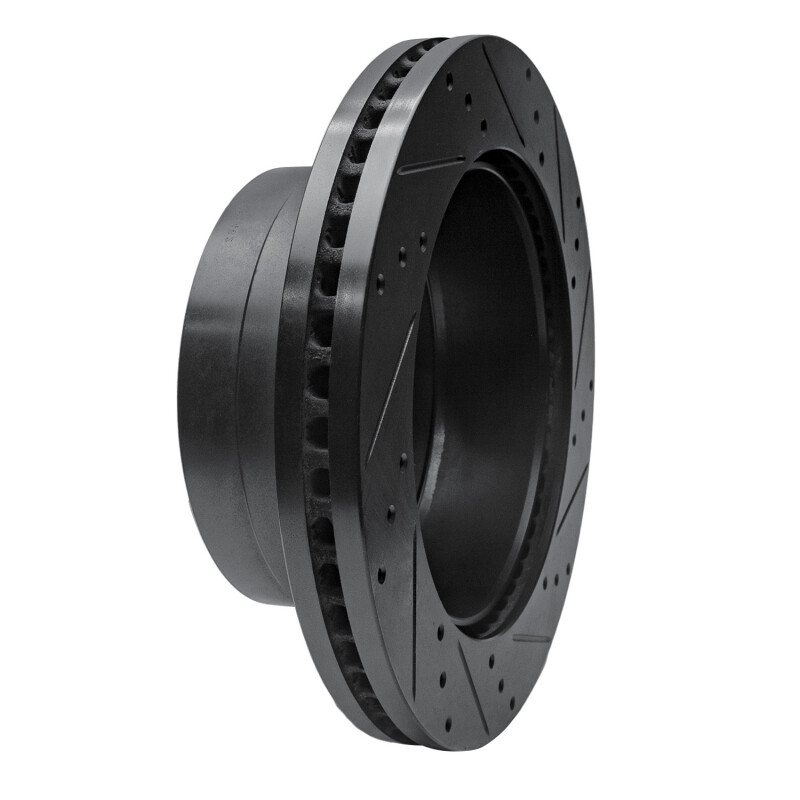 Ford F-350 Super Duty Brake Rotor (1) - Rear Left - R1 Concepts - Drilled & Slotted - Black - `11-`22